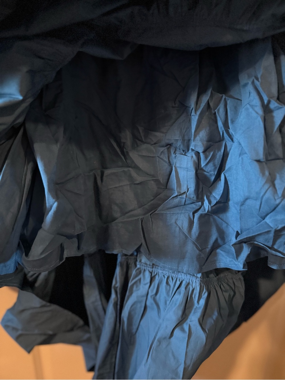 Blue Ruffled Strap Midi Dress - Picture 4 of 5